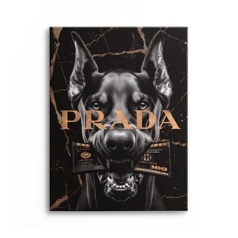 Картина Prada Doberman 3х4 (40x30) см cs108_prada_doberman_standard 3x4_40x30 фото