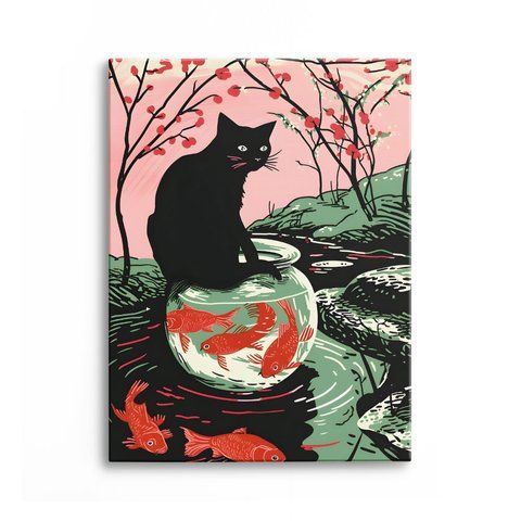 Картина Cat Fishbowl 3х4 (40х30) см an016_cat_fishbowl_standard 3x4_40x30 фото