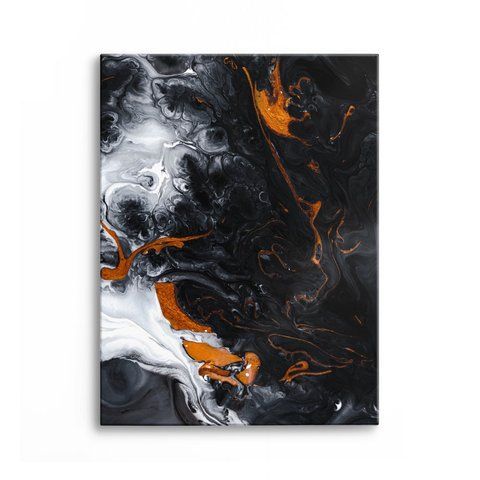 Картина Black Orange Marble 3х4 (40x30) см txr027_black_orange_marble_standard 3x4_40x30 фото