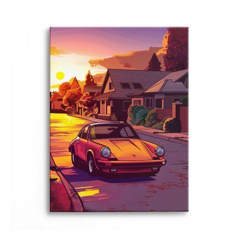 Картина Porsche Sunset 3х4 (40x30) см at010_porsche_sunset_standard 3x4_40x30 фото