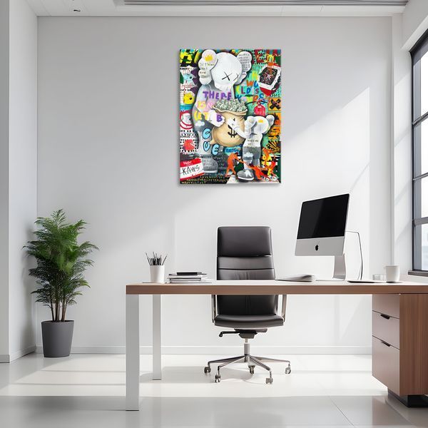 Картина Kaws Money 3х4 (40x30) см cs091_kaws_money_standard 3x4_40x30 фото