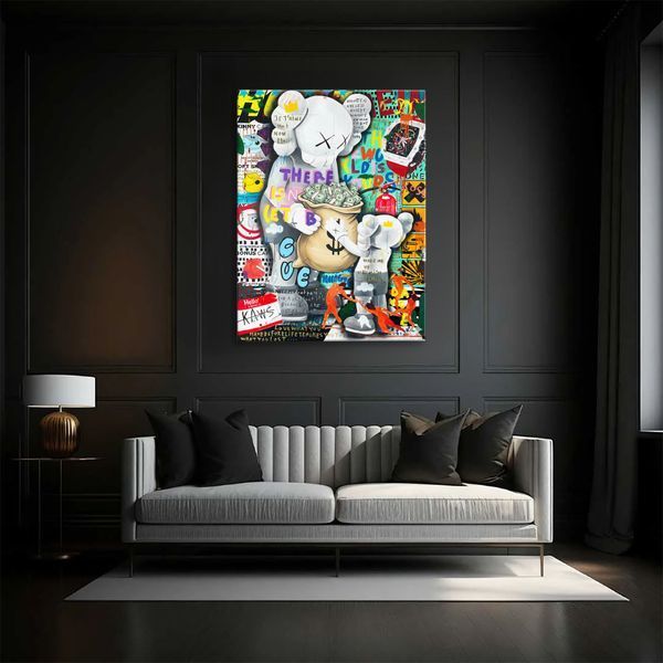 Картина Kaws Money 3х4 (40x30) см cs091_kaws_money_standard 3x4_40x30 фото